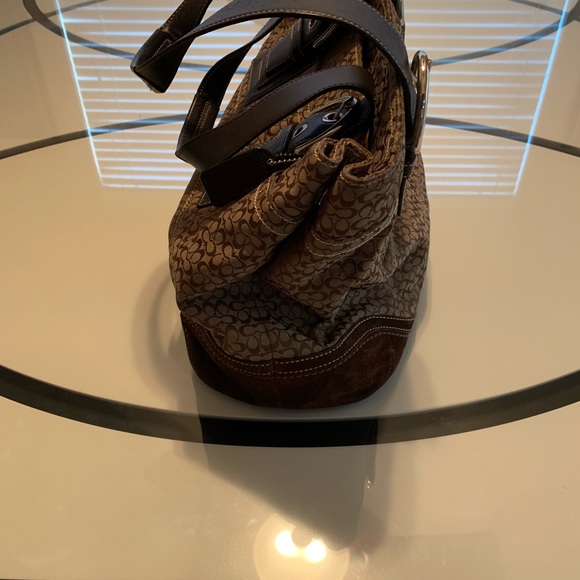 Coach Signature Jacquard Handbag Brown - Picture 6 of 8